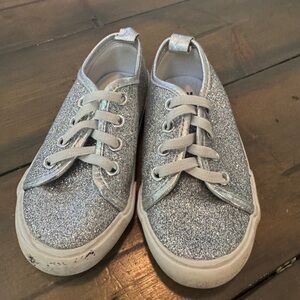 Kids Silver Glitter Sneakers